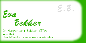 eva bekker business card